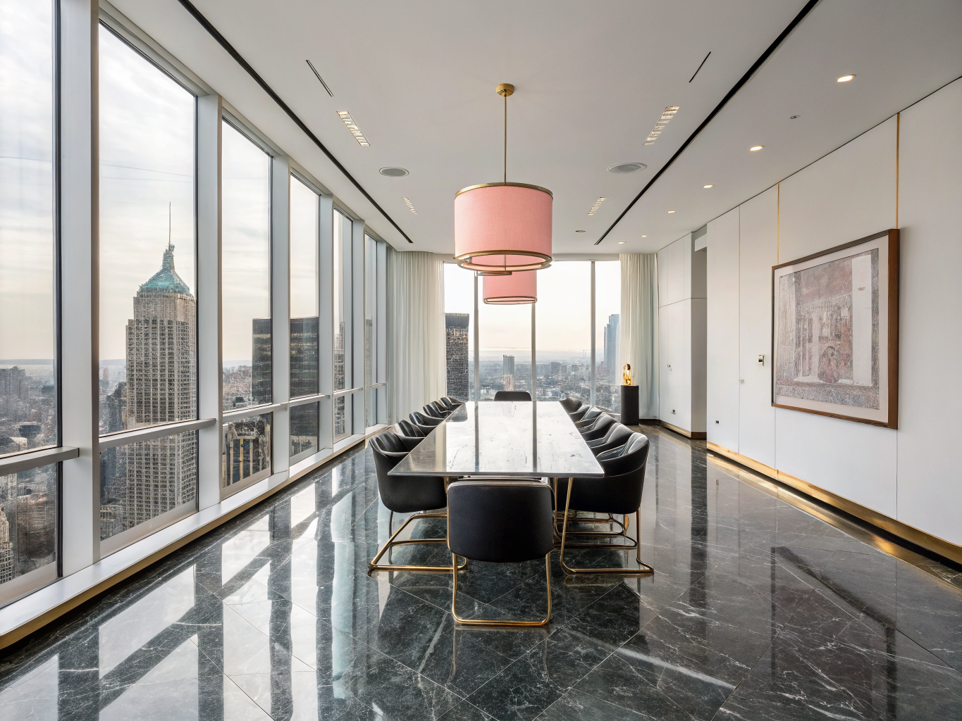 Minimalist corporate boardroom